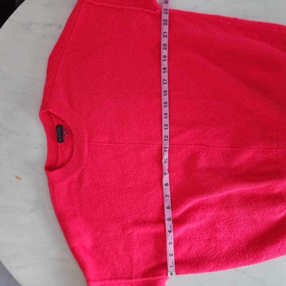 Vince Camuto Neon Hot Pink Crewneck Sweater Soft Knit Large - Picture 9 of 10